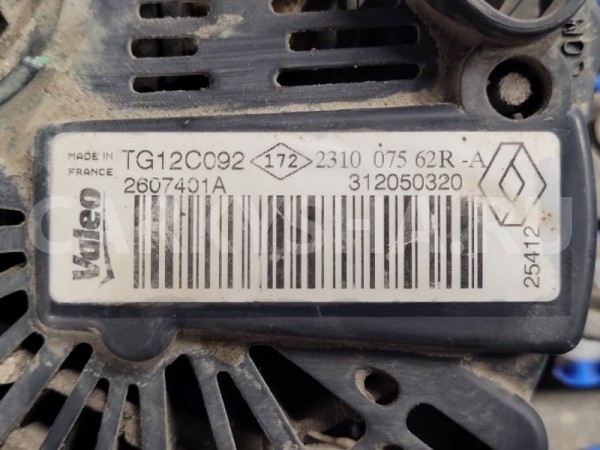 Генератор Renault Duster 2012 231007562R HSA F4R Renault Duster 