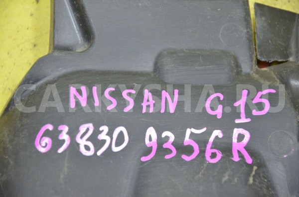 Пыльник двигателя боковой правый Renault Sandero оригинальный номер 638309356R