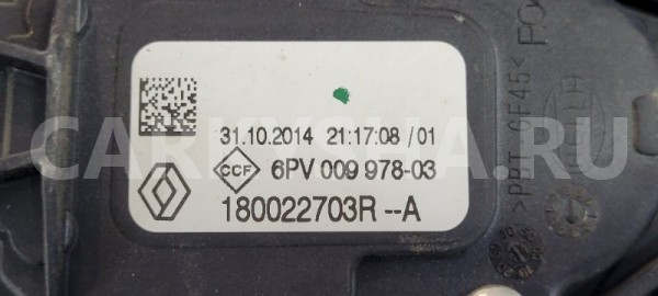 Педаль газа Renault Logan 2014 180022703R L8MV K7M Renault Logan 